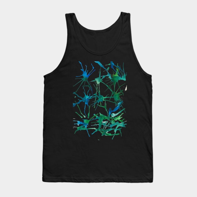 Ocean Splash Doodle Tank Top by Red Wolf